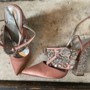 Dazzled strap heels